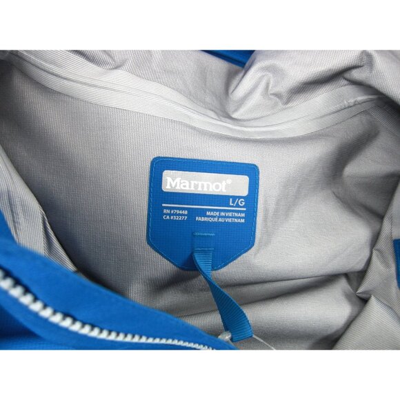 Marmot Red Star Rain Jacket Blue Size L adjustable hood NWT - Picture 9 of 9